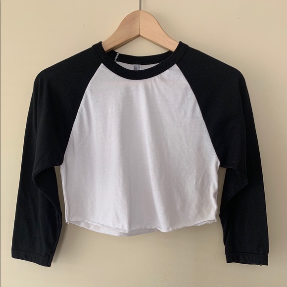 American Apparel Tops - AA Cropped Baseball Top